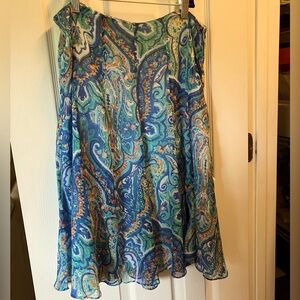 Lauren by Ralph Lauren Chiffon Paisley A-line Skirt Sz 8